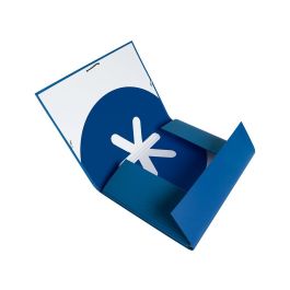 Carpeta Antartik Gomas A4 3 Solapas Carton Forrado Azul Oscuro