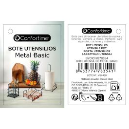 Inde Bote Utensilios Metal Basic 11,5 cm x 16 cm x 11,5 cm (12 Unidades)