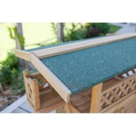 Casa para gatos - KERBL - Lodge - Madera - Marrón / Verde - 77 x 50 x 73 cm