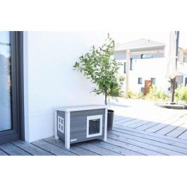 Casa para gatos - KERBL - ECO Eli - Gris / Blanco - 57 x 45 x 43 cm