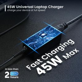 Ewent Cargador Universal EW3963 45W para Portátil con 8 Conectores Intercambiables Compatible con Acer, HP, Dell, Asus, Sony, Toshiba, Lenovo