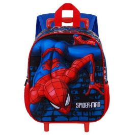 Karactermania Mochila 3D Spiderman Wall con Ruedas, 26 x13 x34 cm, Rojo, 3 Años