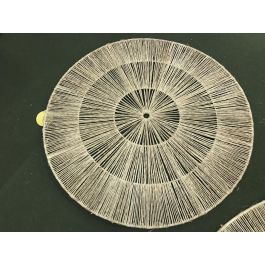 DKD Home Decor Decoracion Pared Balines Natural 0.5 x 90 x 90 cm (2 Unidades) Yute Metal