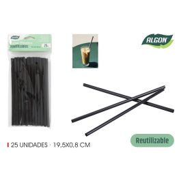 Pajitas de plástico reutilizables 25 unidades 19.5/8 cm negro Algon (24 Unidades) Precio: 17.5000001. SKU: B194XZZV8Z