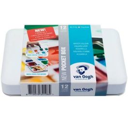 Talens Van Gogh Acuarelas Básicas, Set 12 Medias Pastillas Surtidas con Pincel Redondo, para Estudiantes y Artistas Precio: 14.95000012. SKU: S8418245