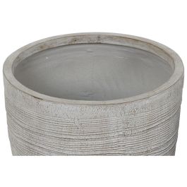DKD Home Decor Maceta para Terraza y Jardín de Magnesia y Fibra de Vidrio Beige, 45x45x43.5 cm, Set de 3, Ligera y Resistente UV