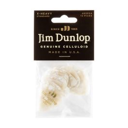 Dunlop Púas Guitarra Genuine Celluloid Blanco Perlado X Heavy - Pack 12