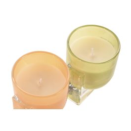 DKD Home Decor Vela Moderna de Cera y Cristal Verde Camel 7 x 10 x 8 cm (Paquete de 6 unidades)