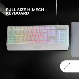 Ratón Gaming Mars Gaming MK124WES Blanco Qwerty Español