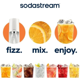 Sodastream Máquina TERRA Blanca con Botella 1L Compatible con Lavavajillas