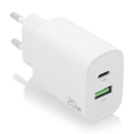 AISENS - CARGADOR 20W, 1xUSB-C PD3.0, 1xUSB-A QC3.0, BLANCO