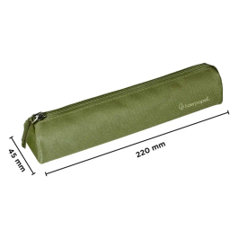 Liderpapel Estuche Portatodo Slim Cilindrico 220x45mm Verde Militar