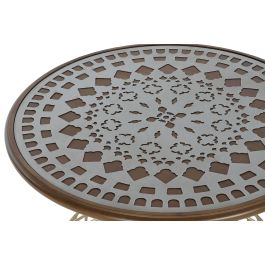 DKD Home Decor Mesita Auxiliar Vintage Dorado Marron Metal 55.5 x 53 x 55.5 cm