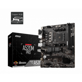 MSI Placa Base A520M PRO AMD A520 Socket AM4 Micro ATX DDR4 para AMD Ryzen 3000 Series