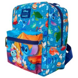 Loungefly Mini Mochila Nylon Disney Stitch Camping Cuties 24cm