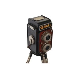 DKD Home Decor Decoracion Vintage Negro Burdeos Metal 15 x 32 x 17 cm (2 Unidades)