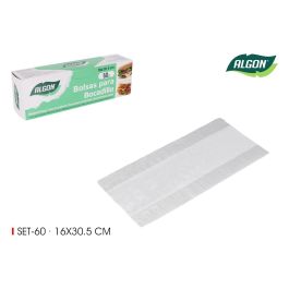 Set de 60 bolsas para bocadillo 16x30.5 cm Algon (24 Cajas) Precio: 15.49999957. SKU: B123FYHY7C