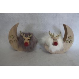 DKD Home Decor Figura Navidad Alpina MDF Poliéster Modelos Reno Luna Surtido Colores Blanco Gris Dorado 8x13.5x13 cm Pack 12 Unidades Precio: 22.89078. SKU: B1FN6B3S4N