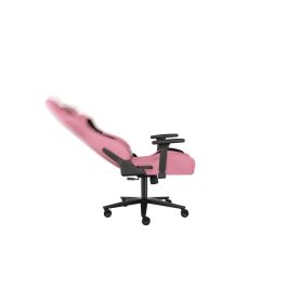 GENESIS Nitro 720 Silla Gaming PC Ergonómica con Asiento Inflable de Tela Negro/Rosa, Reposabrazos 3D Ajustables, Soporta 150 kg