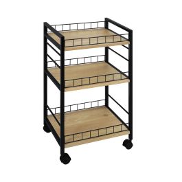 Carrito Verdulero Versa Negro Metal Plástico Melamina 30 x 76 x 40 cm Precio: 51.49999943. SKU: B176FF65CT