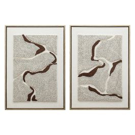 DKD Home Decor Cuadro Decorativo de Pared Abstracto Escandinavo de Lienzo y Poliéster Beige Blanco 70x50 cm (Juego de 4 Unidades) Precio: 118.49999964. SKU: B1KAE8SV9R
