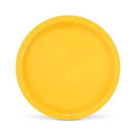 Set de 10 platos de cartón amarillo soja 20 cm Algon (36 Cajas) Set de 10 platos de cartón amarillo soja 20 cm Algon (36 Cajas)