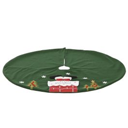 DKD Home Decor Base Árbol Navidad Tradicional Poliéster 105x105 cm Verde y Rojo