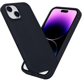 eSTUFF INFINITE RIGA Funda de silicona para iPhone 15 - Negra - 93% material reciclado - Protege de rasguños y caídas