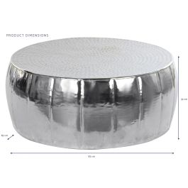 DKD Home Decor Mesa Centro Chic de Metal Plateado 83x83x33 cm Doble Cara