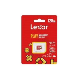 Lexar Tarjeta MicroSDXC PLAY 128GB UHS-I C10 A2 V30 U3, Velocidad Lectura 205MB/s, Escritura 140MB/s LMSPLAY128G-BNSNG