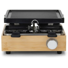 Livoo Raclette para 4 personas DOC311 800W con Bandeja Grill Antihaderente y Termostato Regulable
