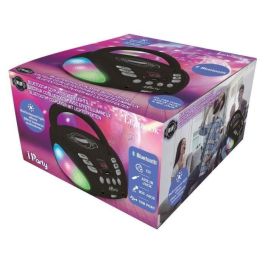 Lexibook Reproductor de CD Portátil iParty Bluetooth Light con USB, Luces Multicolor y Bluetooth 5.0 para Niños