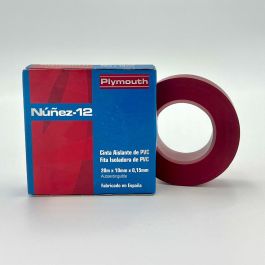 Cinta aislante pvc alta adhesión roja 20 m x 19 mm x 0,15 mm