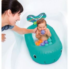 Infantino INF0773554050165 Bañera Inflable de Ballenas con Bolas de Juego Integradas y Térmica 76x45 cm