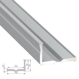 Perfil Aluminio Tipo E 2,02M - Anodizado Plata