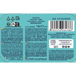 Quttin Fiambrera Rectangular con Tapa al Vacío 16x12 cm 375 cc (12 Unidades)