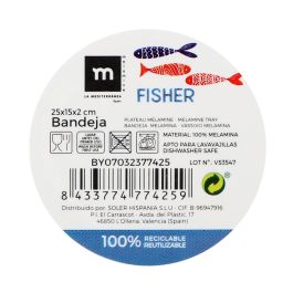 Bandeja Melamina Brillo Fisher 25x15x2 cm - La Mediterranea (12 Unidades) Bandeja Melamina Brillo Fisher 25x15x2 cm - La Mediterranea (12 Unidades)
