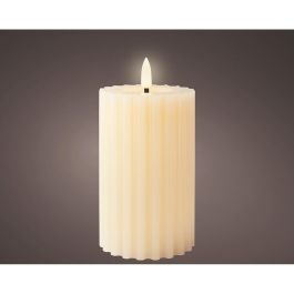 Lumineo Vela de Cera LED Efecto Llama Beige con Relieve Ø7,5 x 14,8 cm Luz Cálida Interior Temporizador 6h Precio: 4.49999968. SKU: B128B4QM3X