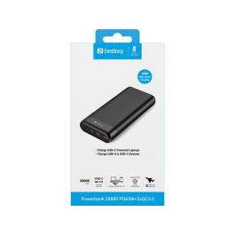 Sandberg Powerbank 20000 PD65W+2xQC3.0 Batería Externa Alta Velocidad Carga Rápida para Móviles y Portátiles USB-C PD 65W
