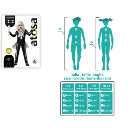 Disfraz Esqueleto Brillante Niña Falda Camiseta Pantalón Halloween 3-4 Años