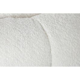 DKD Home Decor Reposapies Moderno Blanco Dorado 65x65x35 cm Poliéster y Metal