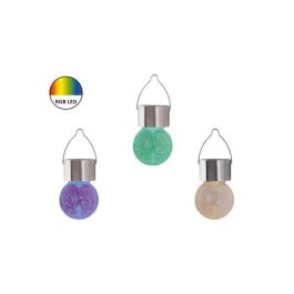 RABALUX RAB-7850 Lámpara Solar Colgante Yola LED RGB Exterior IP44 Cromo Satinado Metal Vidrio Decorativa 0.06W