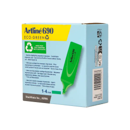 Artline EK-690 Rotulador Fluorescente Ecológico, Punta Biselada 1-4 mm, Verde