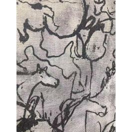 DKD Home Decor Cuadro Oriental con Caballos Yute y PS Beige/Negro 140x4x100 cm