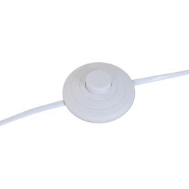 DKD Home Decor Lámpara de Pie Urban de Metal y Lino Crudo Blanco 37x150x37 cm con Casquillo E27 50W - Pack 2 Unidades