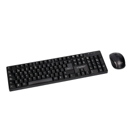 Q-connect Set Teclado + Ratón Inalámbrico 2.4g Negro Compatible Windows