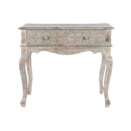 Recibidor con 2 Cajones DKD Home Decor Blanco Marrón 91 x 42 x 81 cm Recibidor con 2 Cajones DKD Home Decor Blanco Marrón 91 x 42 x 81 cm