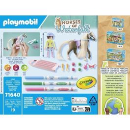 Playmobil Set Caballo Colorear con Rotuladores CRAYOLA Lavables y Accesorios para el Pelo