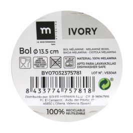 Bol de melamina Ivory 13.5 cm - La Mediterranea (24 Unidades) Bol de melamina Ivory 13.5 cm - La Mediterranea (24 Unidades)
