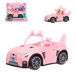 Mga Convertible de Peluche Na! Na! Na! Surprise 572411 Coche de Muñecas Suave Rosa con Detalles de Gatito